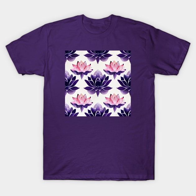 Pink and purple lotus T-Shirt by etherElric